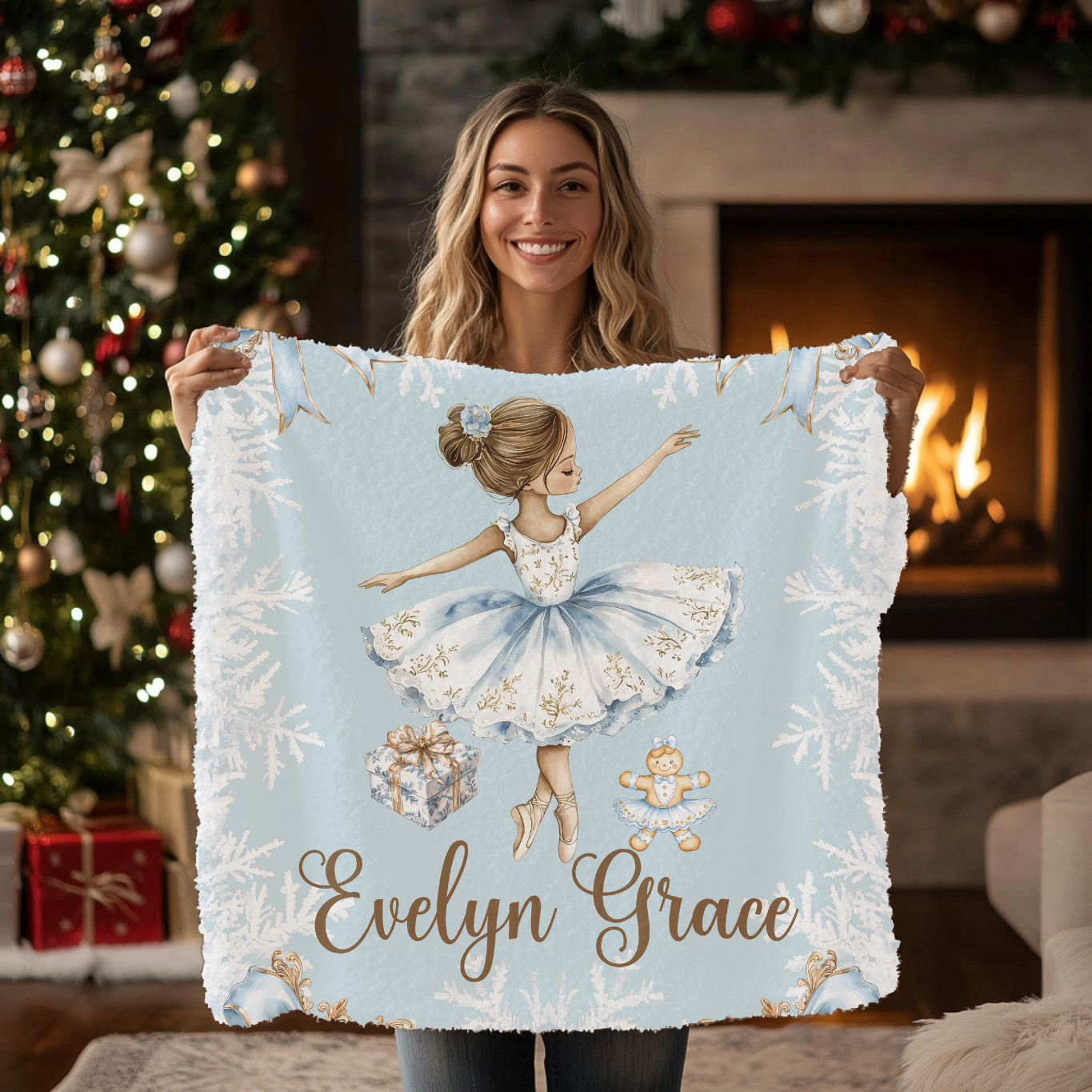 Snowflake Ballerina Blanket (B039)