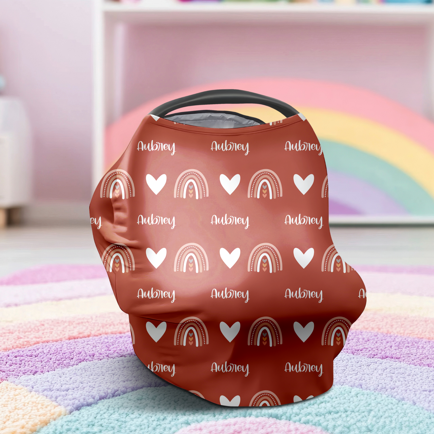 Hearts and Rainbows Car Seat Cover (A010)