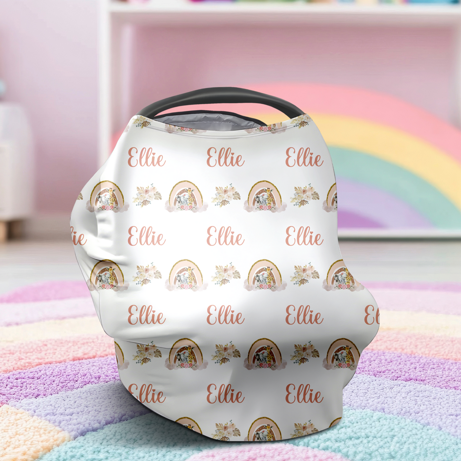 Floral Rainbow Car Seat Cover (A008)