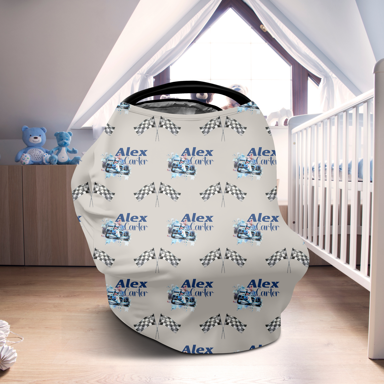 Little Racers Car Seat Cover (Blue) (A043)