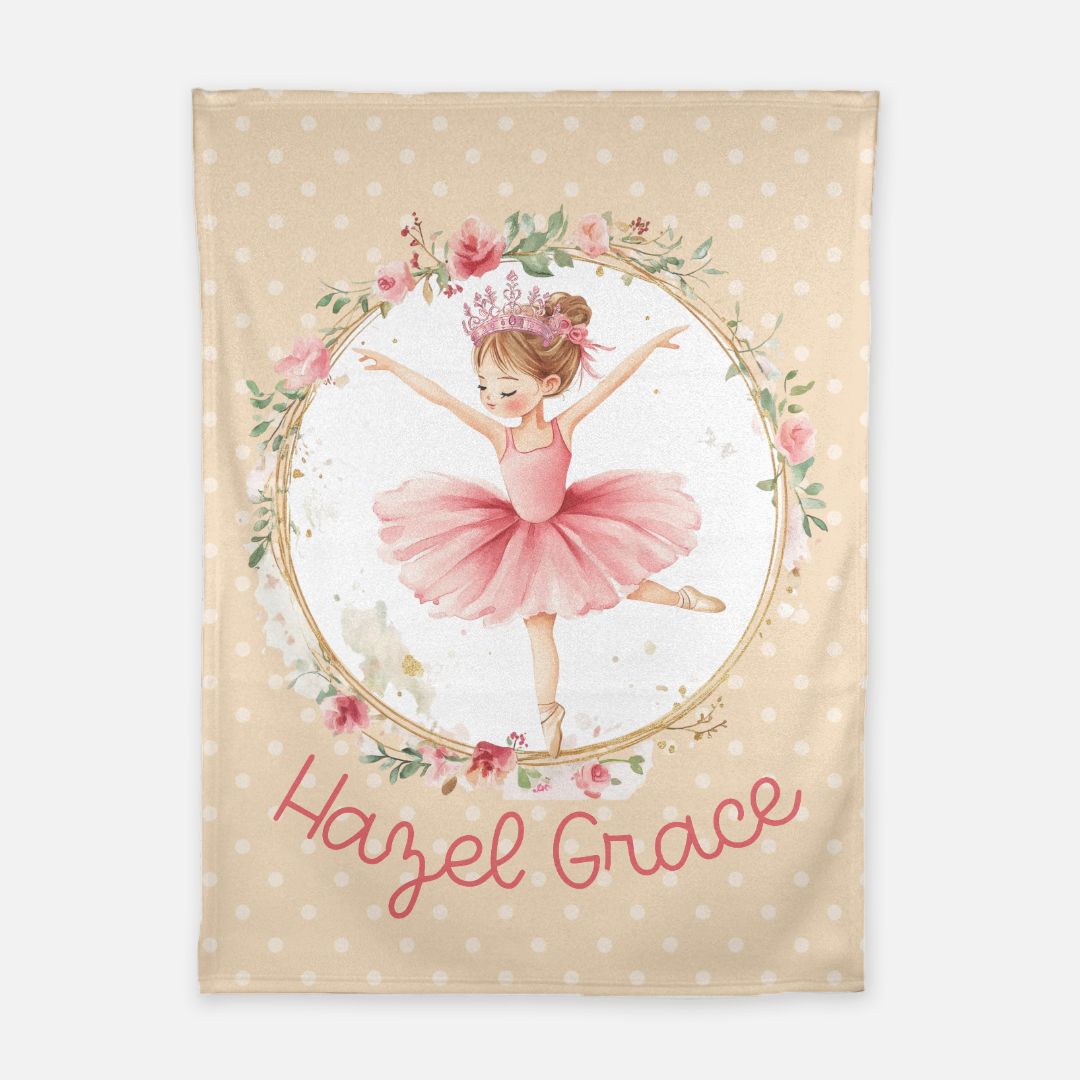 Twirling with Flowers Blanket (Peach) (B078)