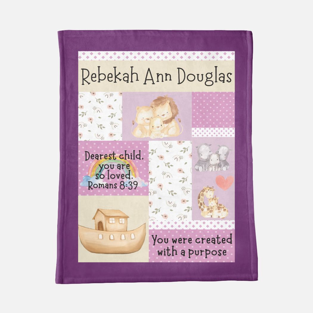 Noah's Ark Blanket (B085) (Purple)