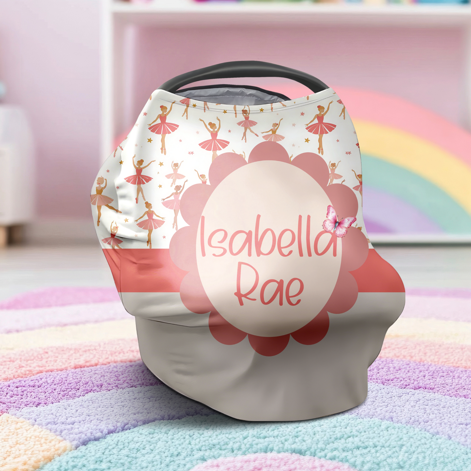 Pink Palooza Ballerina Car Seat Cover (A047)