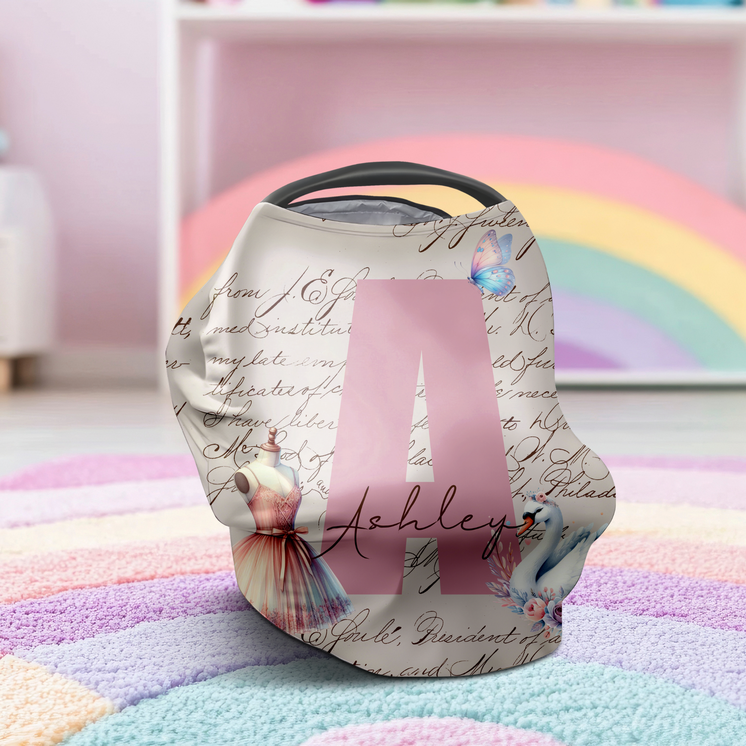 Ballerina Script Car Seat Cover (A049)