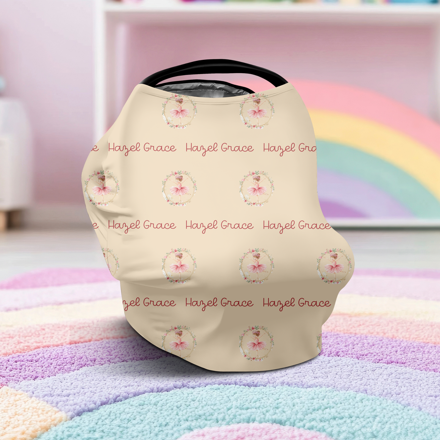 Twirling Ballerina Car Seat Cover (A055) (Peach)