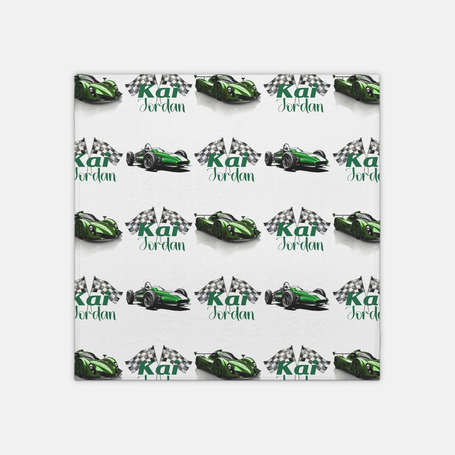Race Car Swaddle Set (Green) (B066)