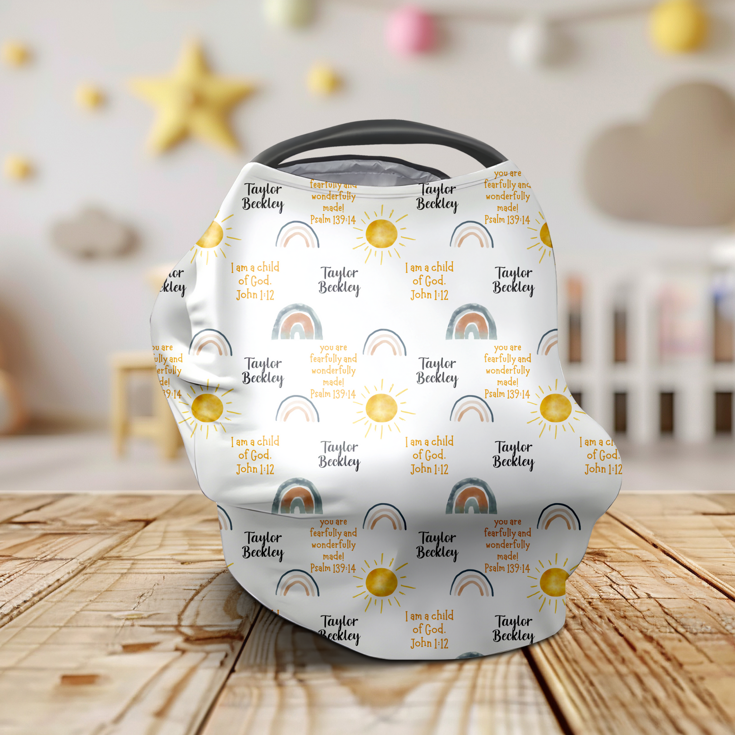 Sunshine & Scripture Affirmations Car Seat Cover (A072)