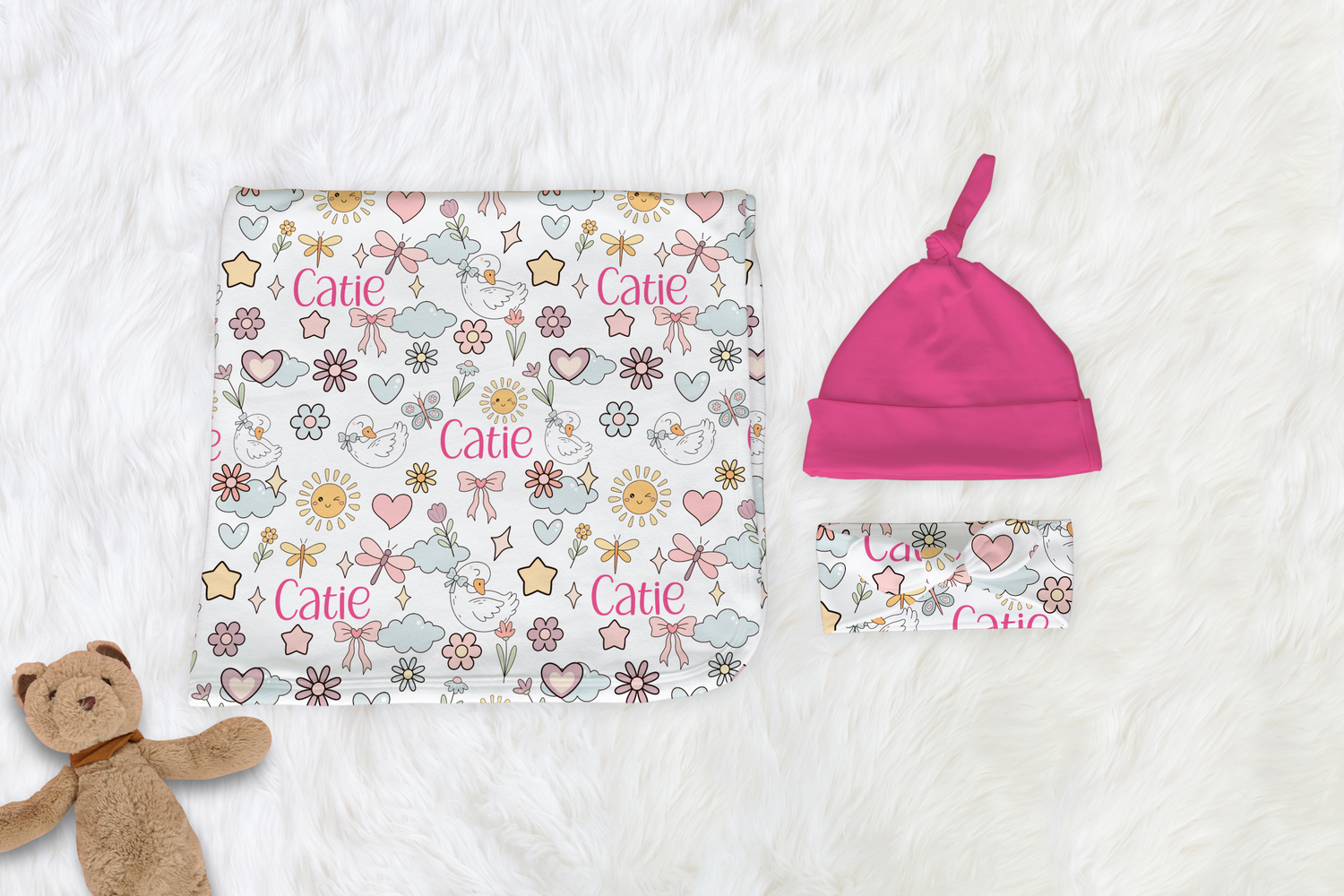 Silly Goose Swaddle Set (Pink)(B211)