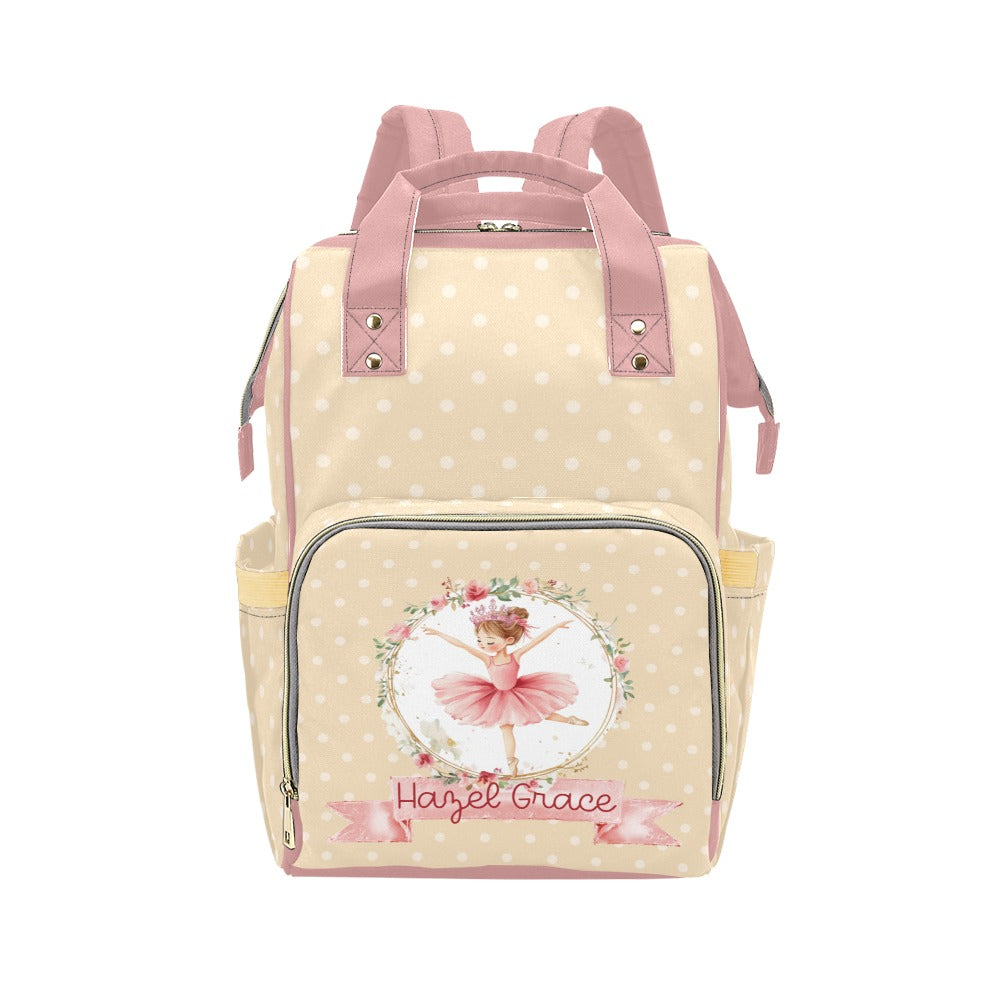 Twirling with Flowers Diaper Bag (A056) (Peach)