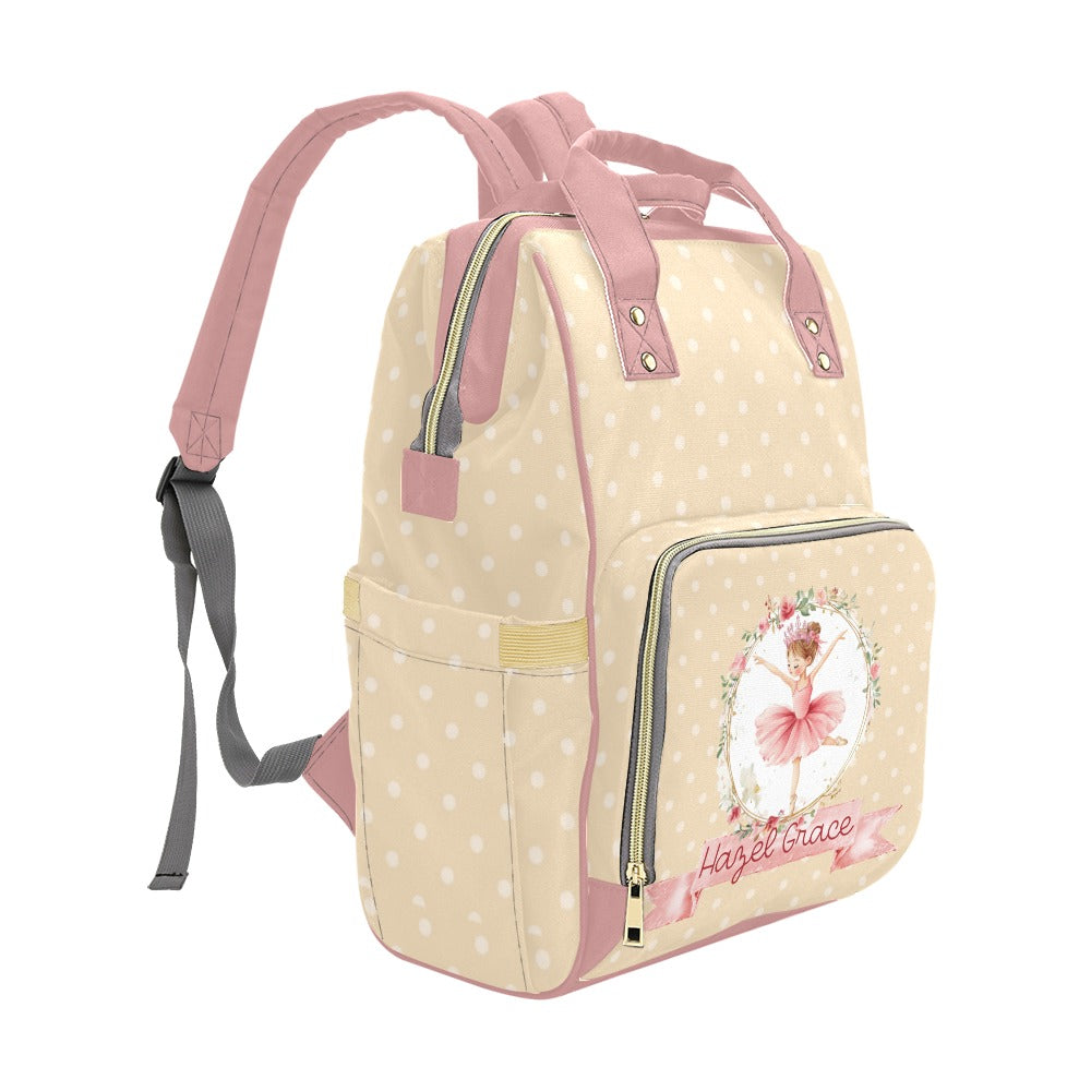 Twirling with Flowers Diaper Bag (A056) (Peach)