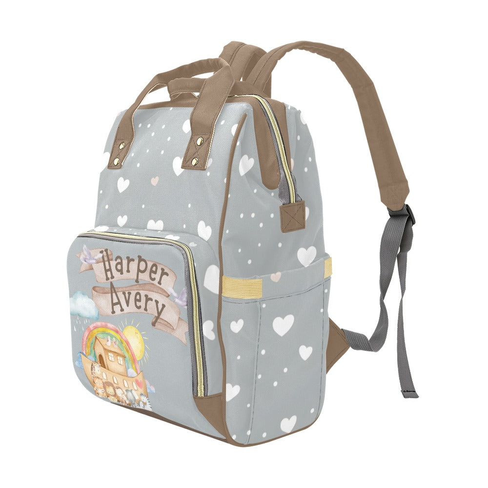Noah's Ark: Hearts and Rainbows Diaper Bag (A062)