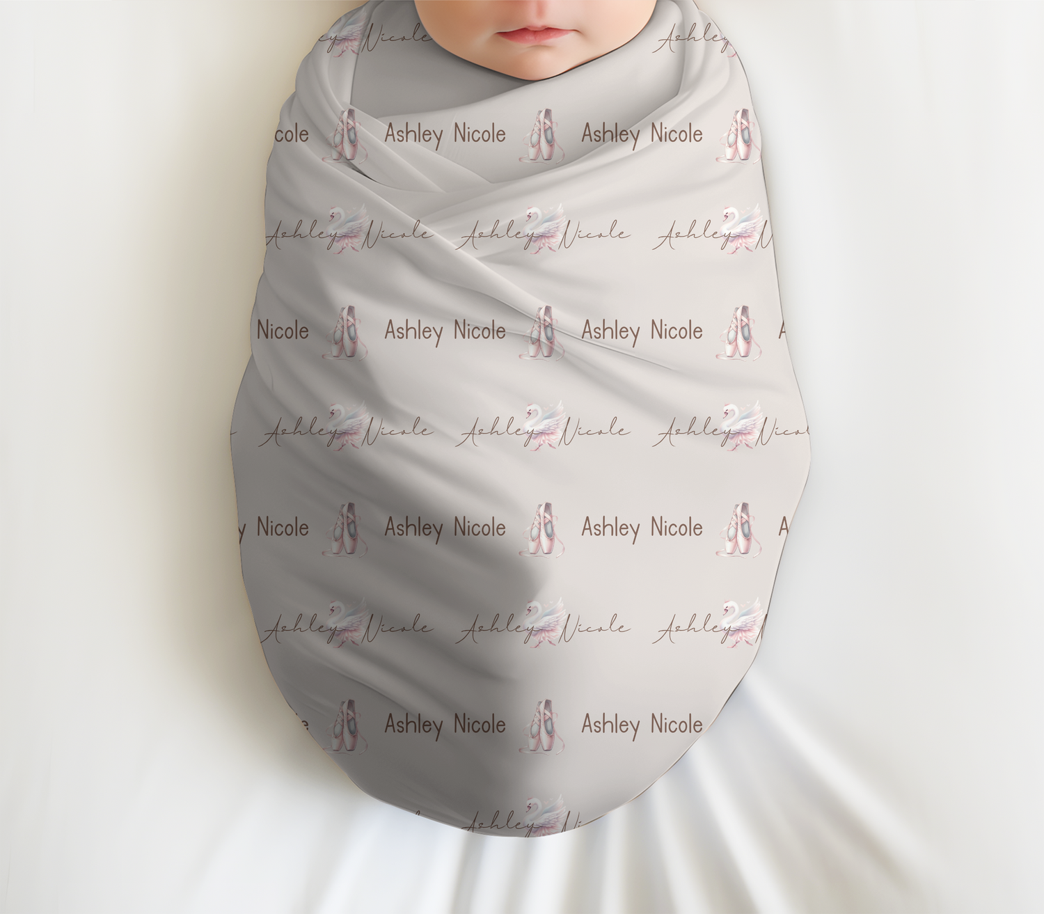 Ballerina Script Swaddle Set (B072)