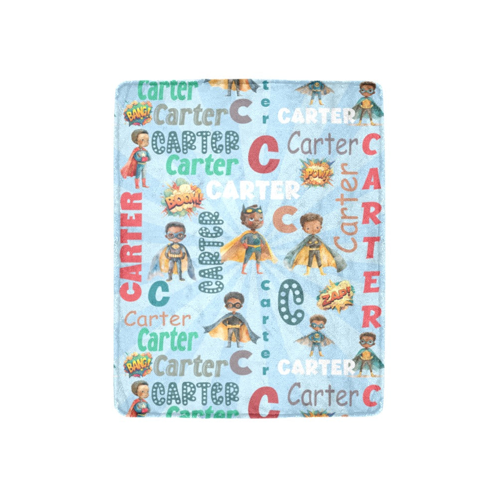 African American Superhero Name Blanket (B199)