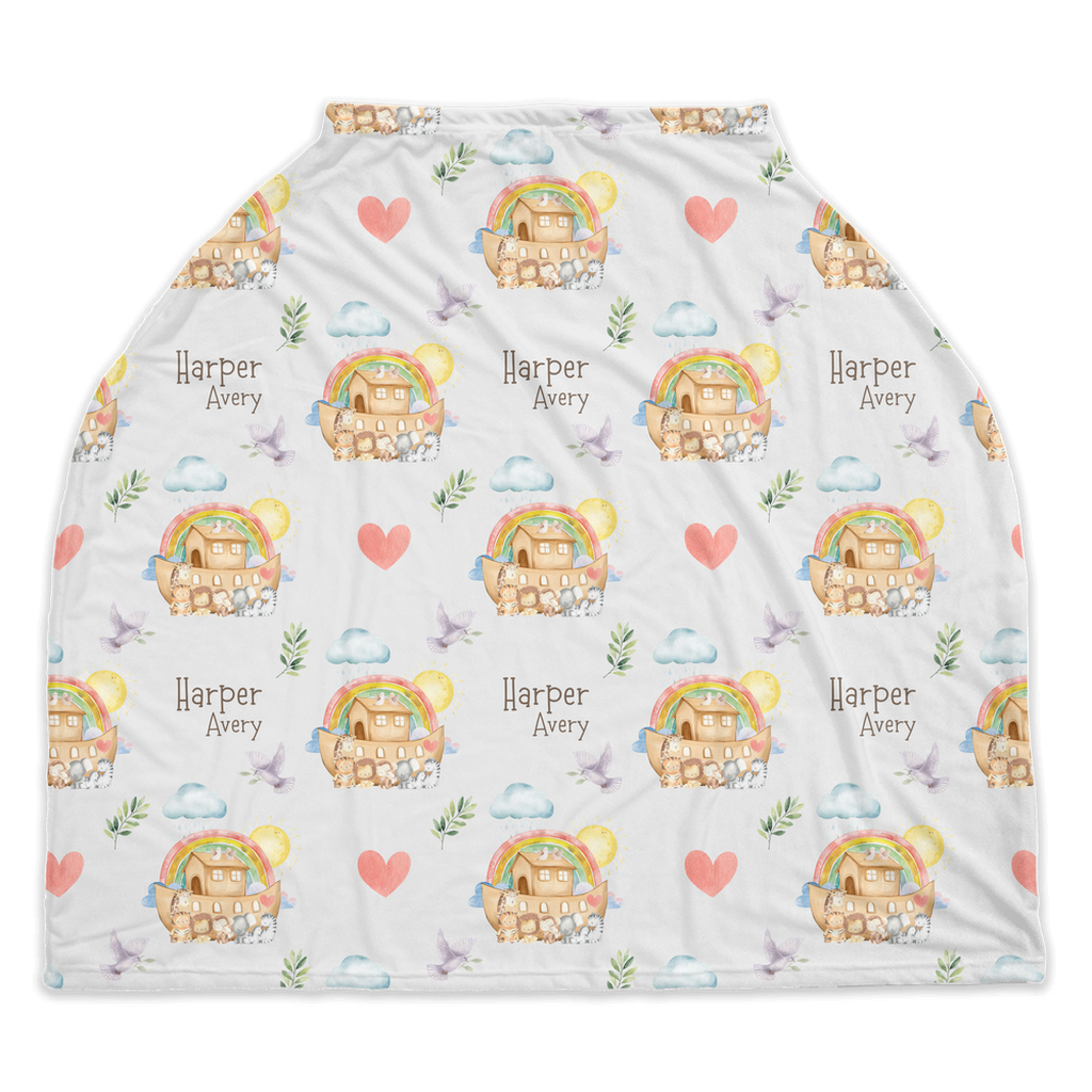 Noah's Ark: Hearts and Rainbows Car Seat Cover (A061)