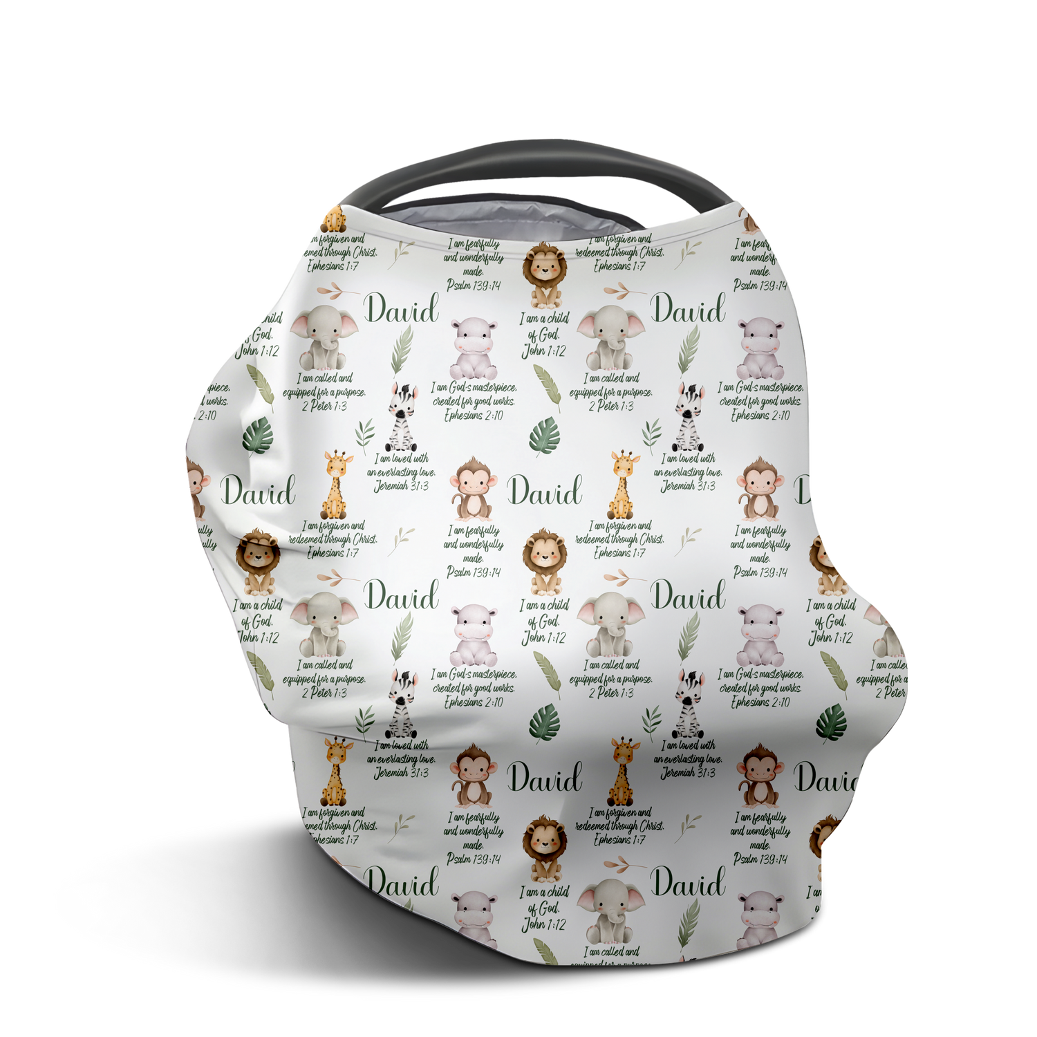 Safari Bible Affirmations Car Seat Cover (A077)