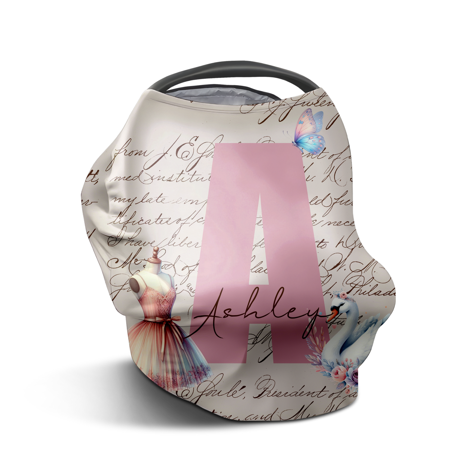 Ballerina Script Car Seat Cover (A049)