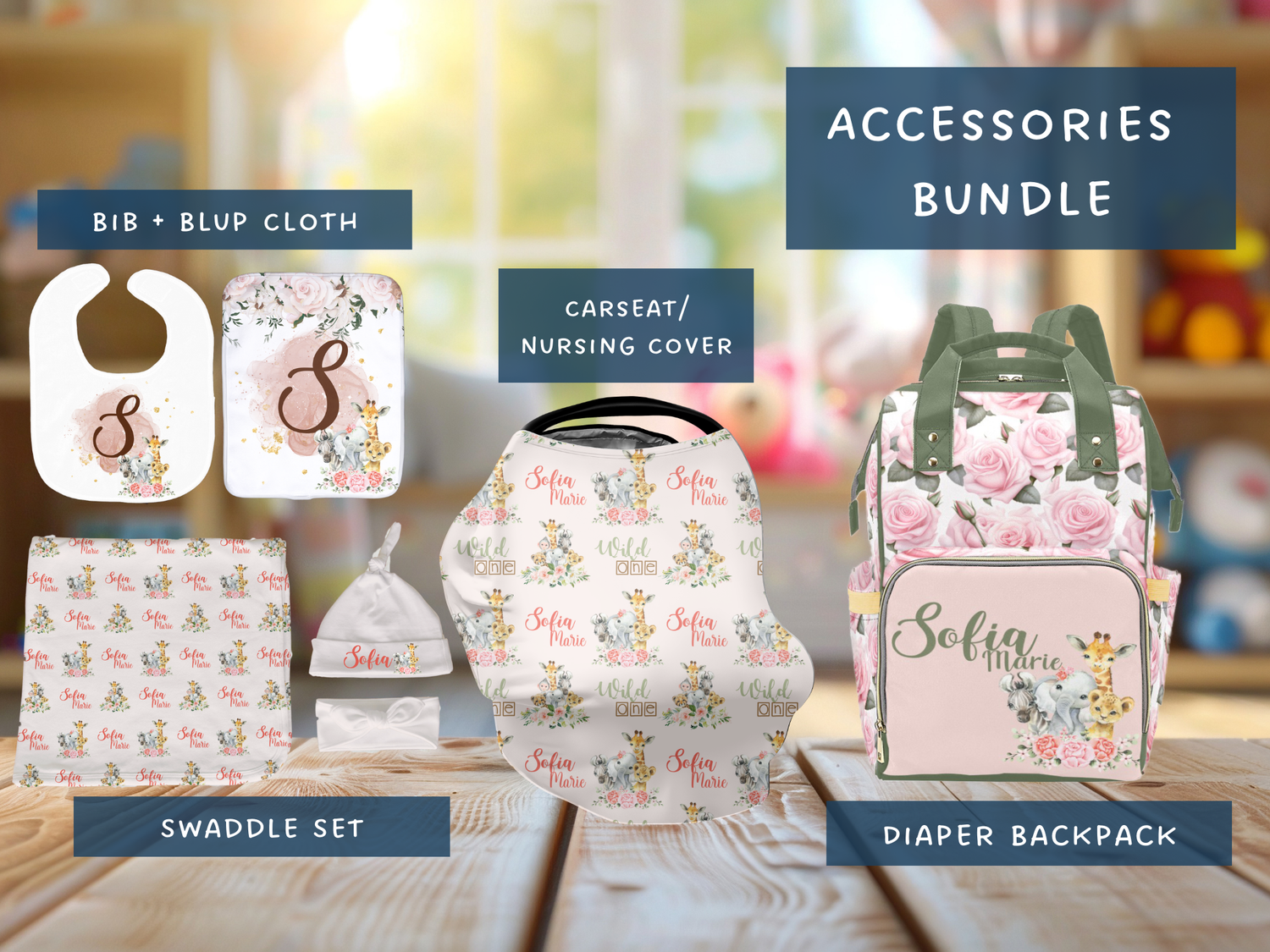 Floral Safari Accessories Set (Bun035)