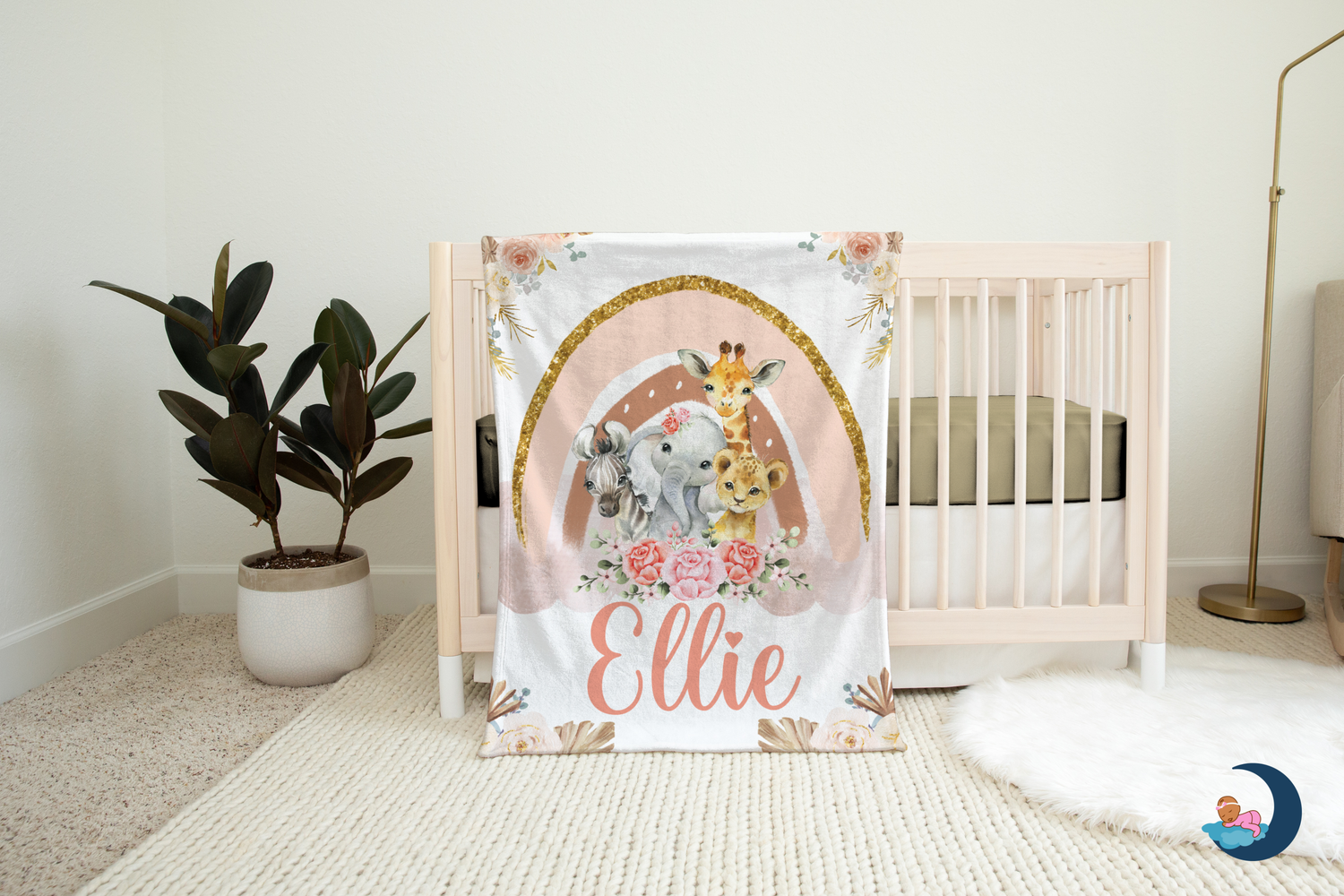 Floral Rainbow Safari Blanket (B010)