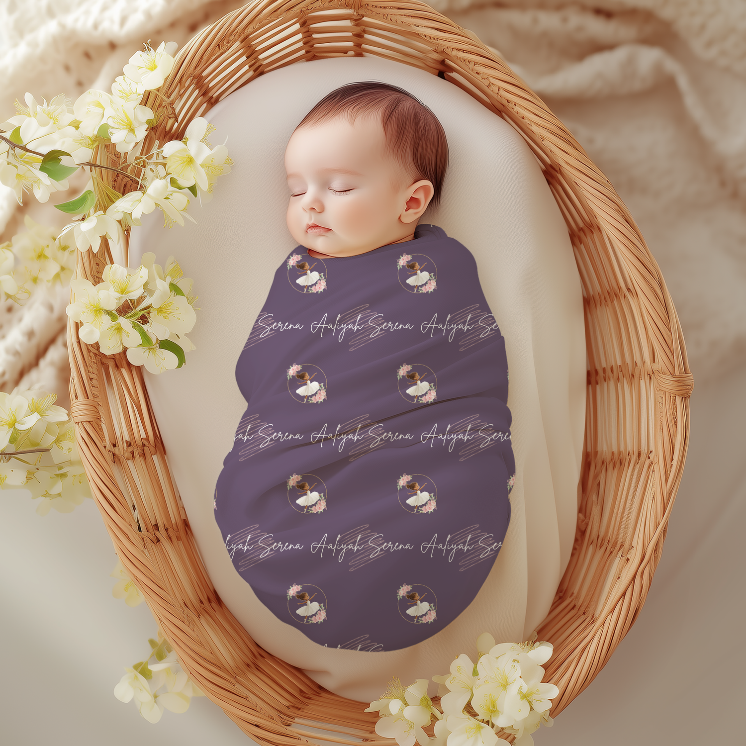 Twirling Ballerina Swaddle Set (B075) (Purple)