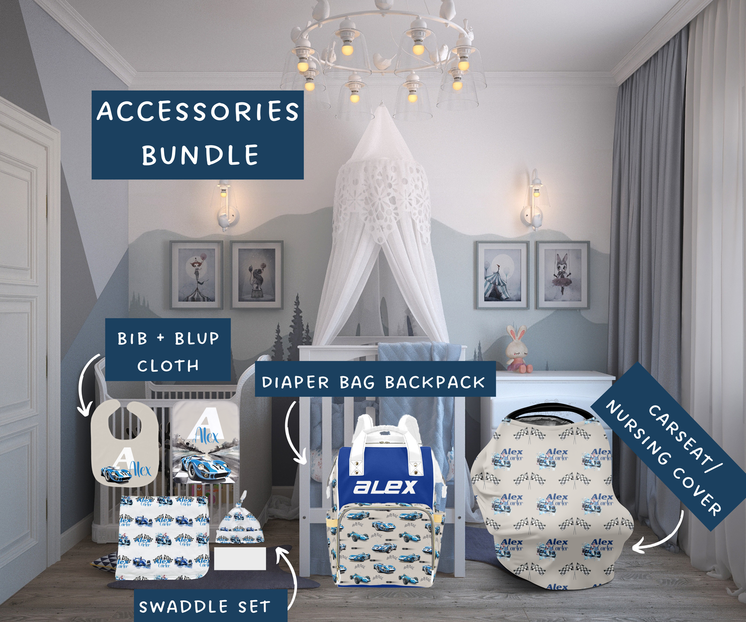 Little Racer Accessories Set (Blue)(Bun016)