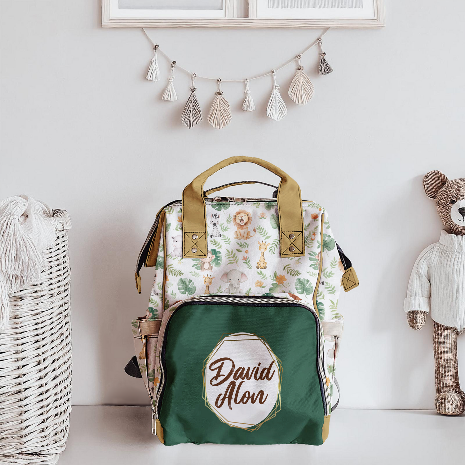 Safari Pattern Diaper Bag (A076)