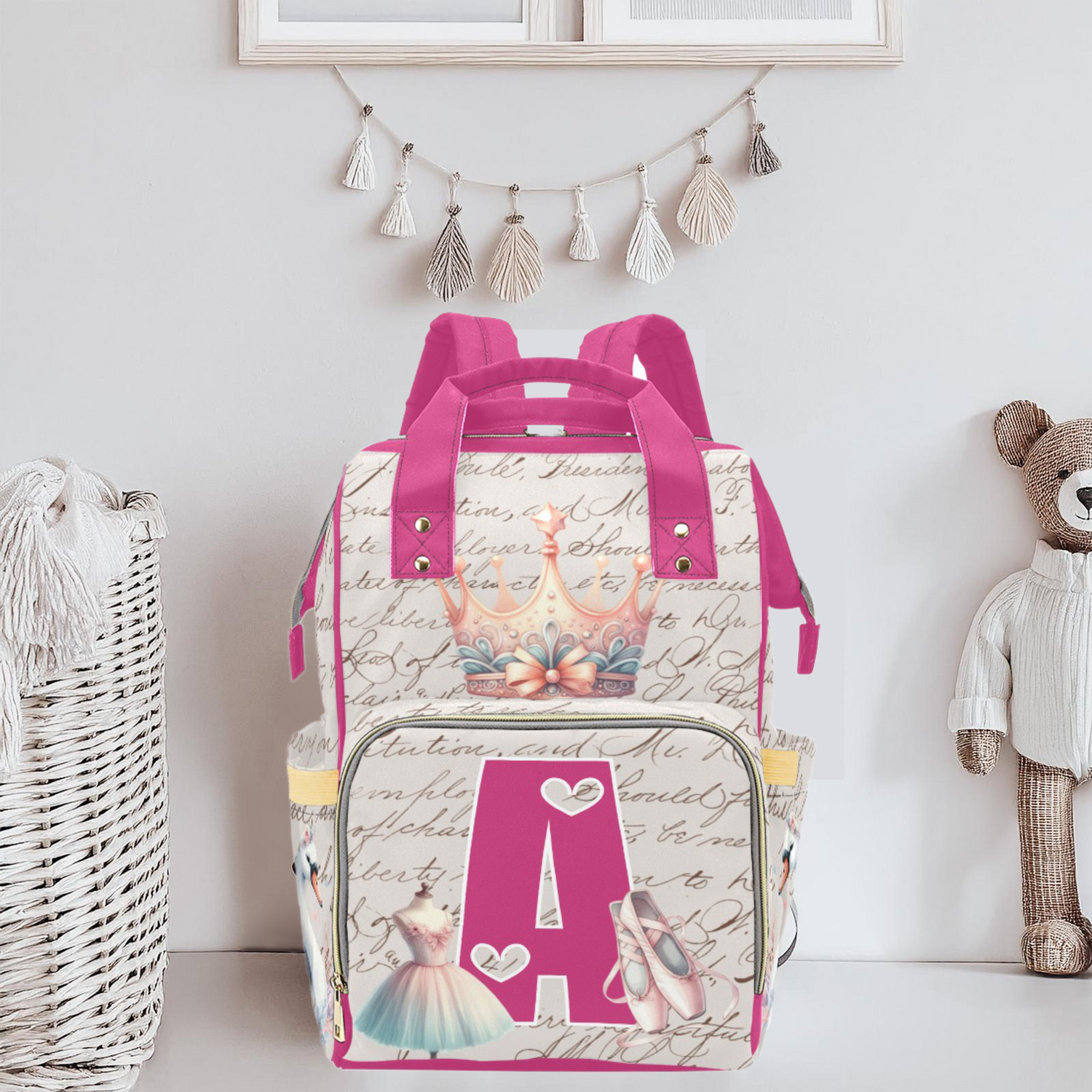 Ballerina Script Diaper Bag (A050)