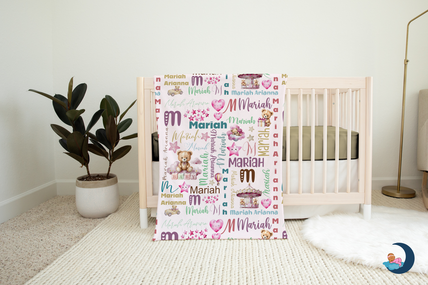 Teddy Bear Name Blanket (B014)