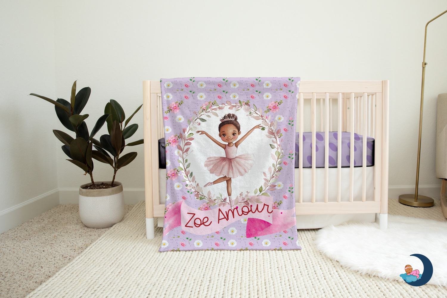 Twirling with Flowers Blanket (B076) (Light Purple)