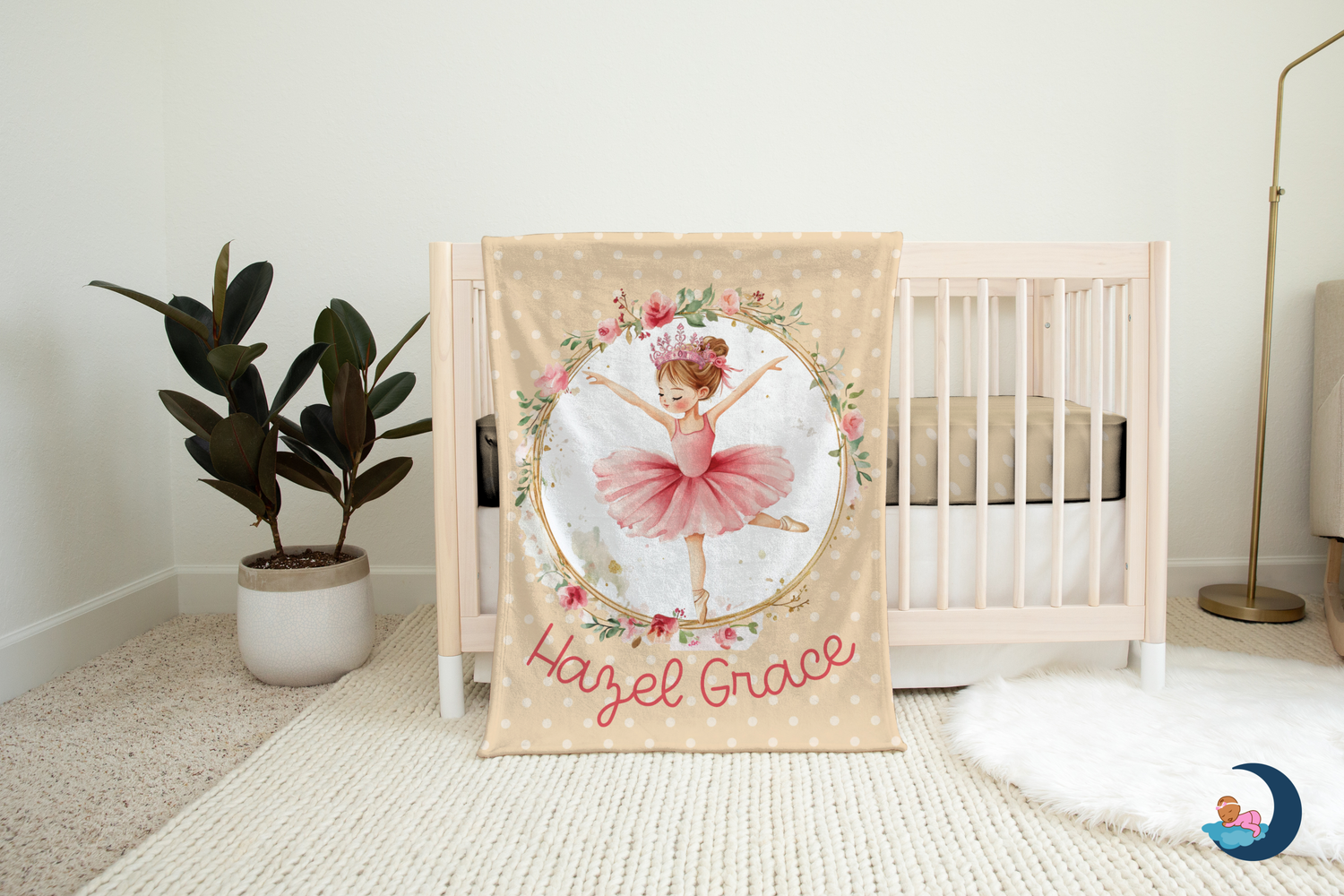 Twirling with Flowers Blanket (Peach) (B078)