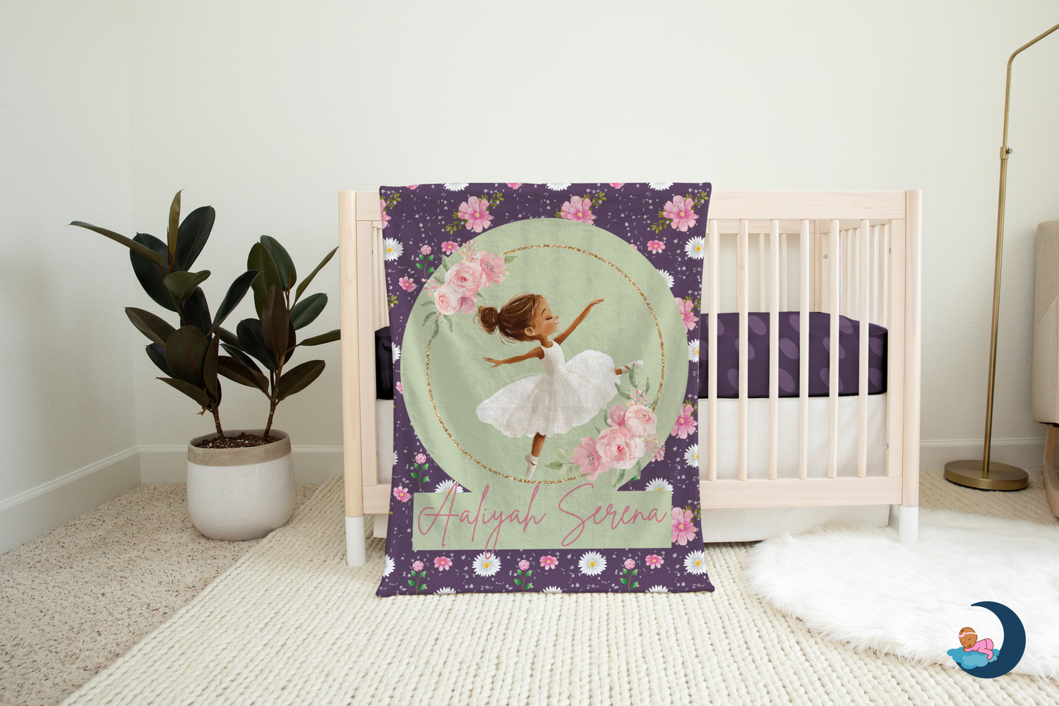 Twirling with Flowers Blanket (B074) (Purple)