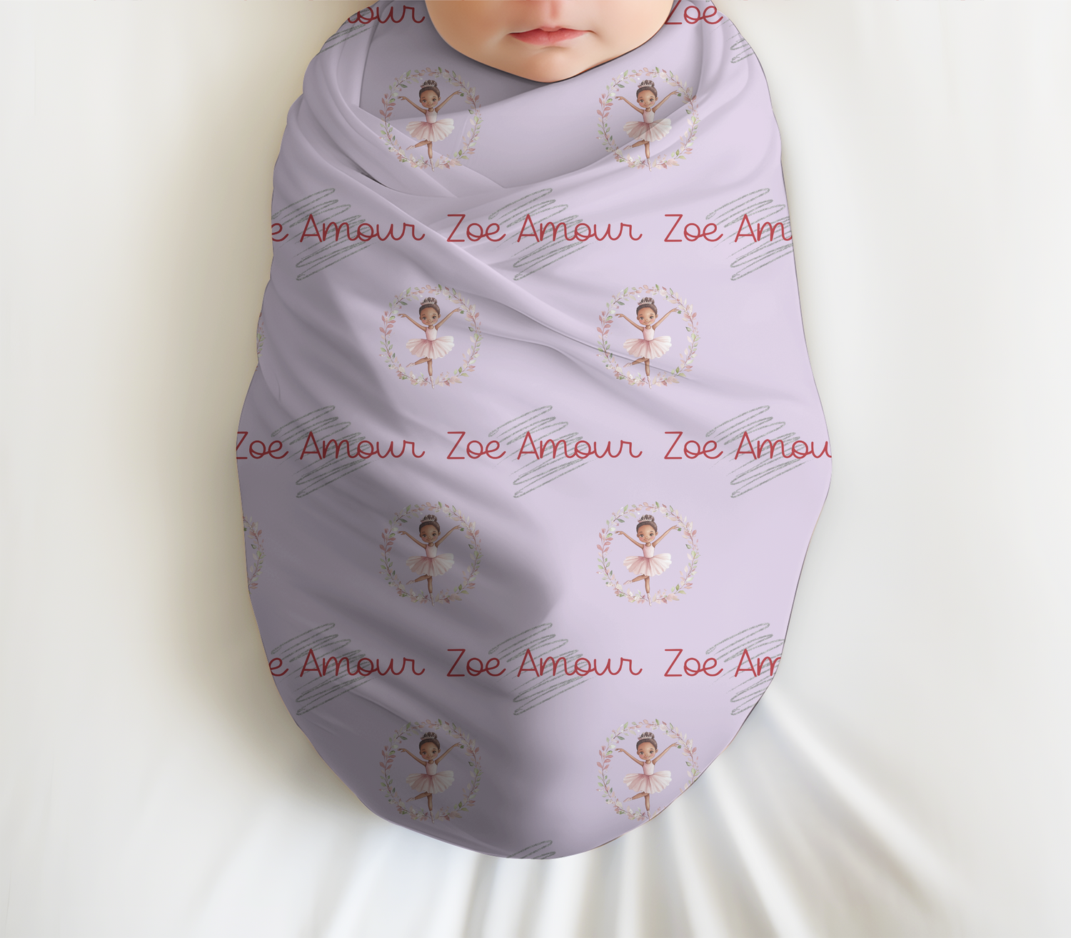 Twirling Ballerina Swaddle Set (B077) (Light Purple)