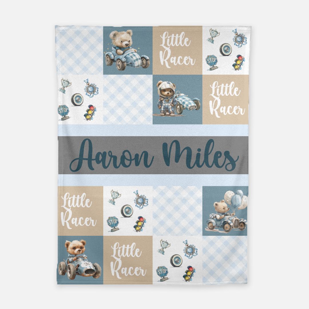 Teddy Bear Racer Blanket (B059)