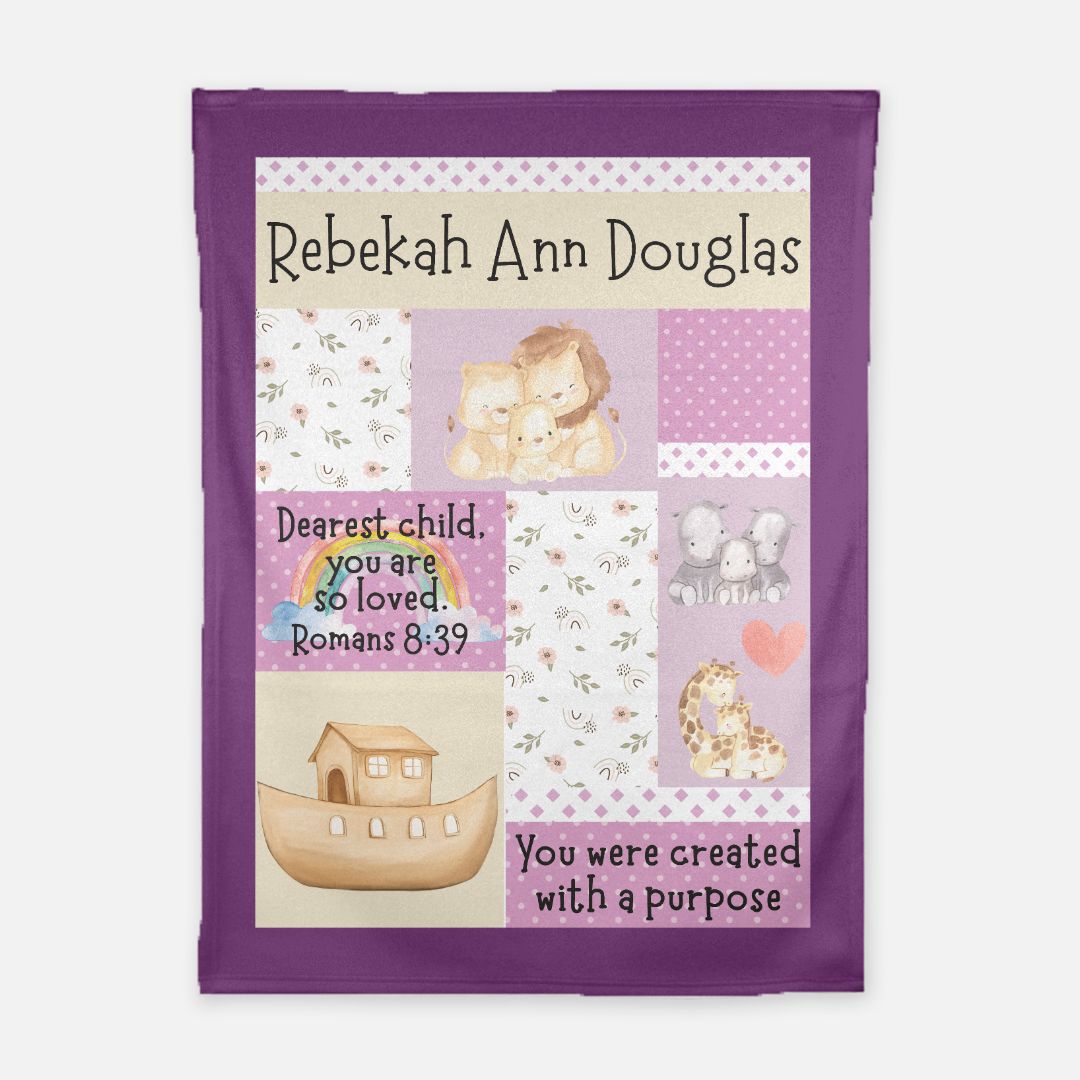 Noah's Ark Blanket (B085) (Purple)