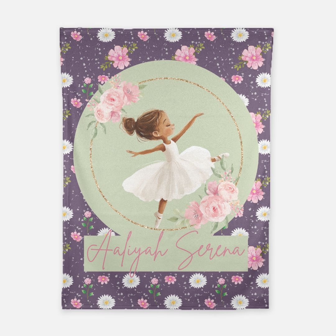 Twirling with Flowers Blanket (B074) (Purple)