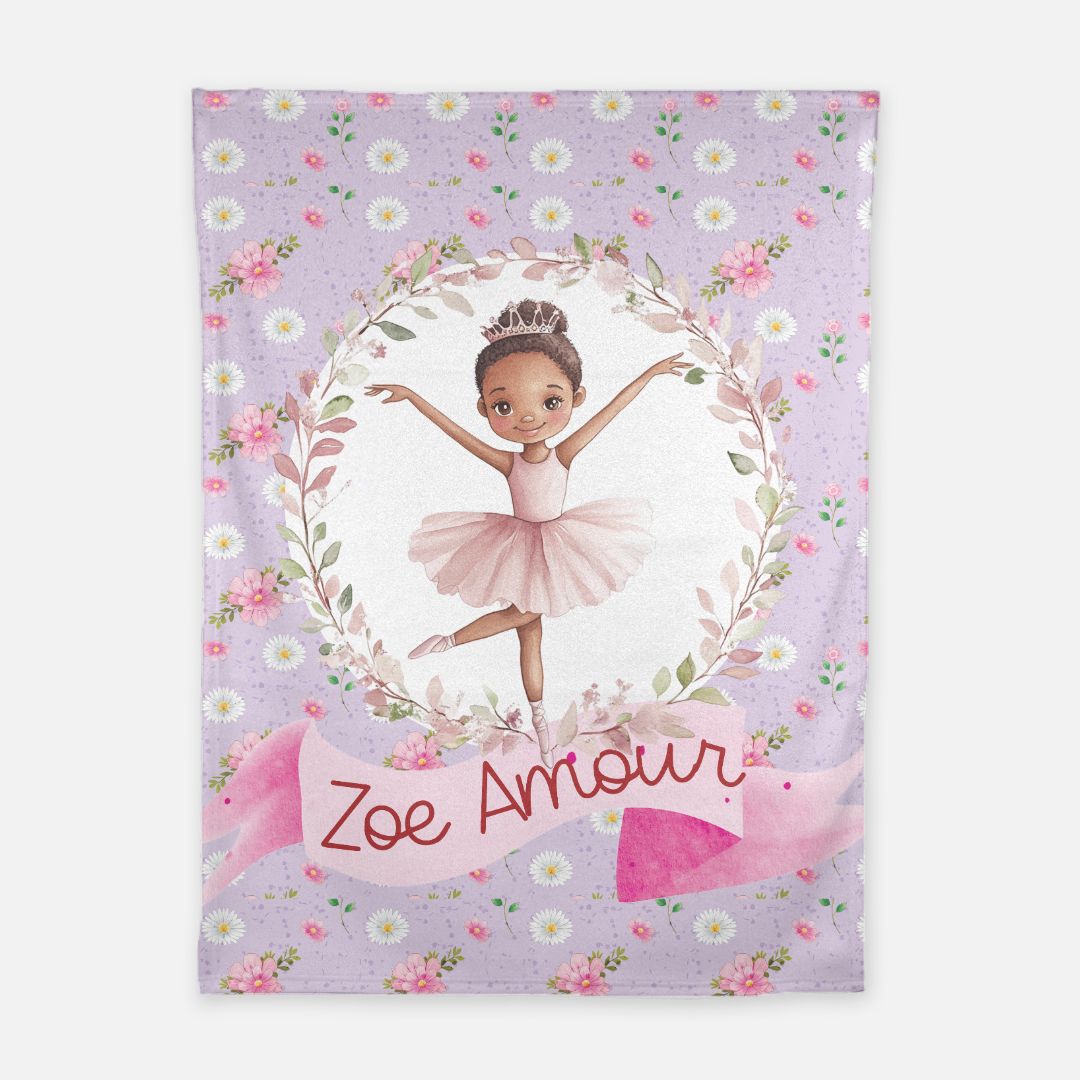 Twirling with Flowers Blanket (B076) (Light Purple)