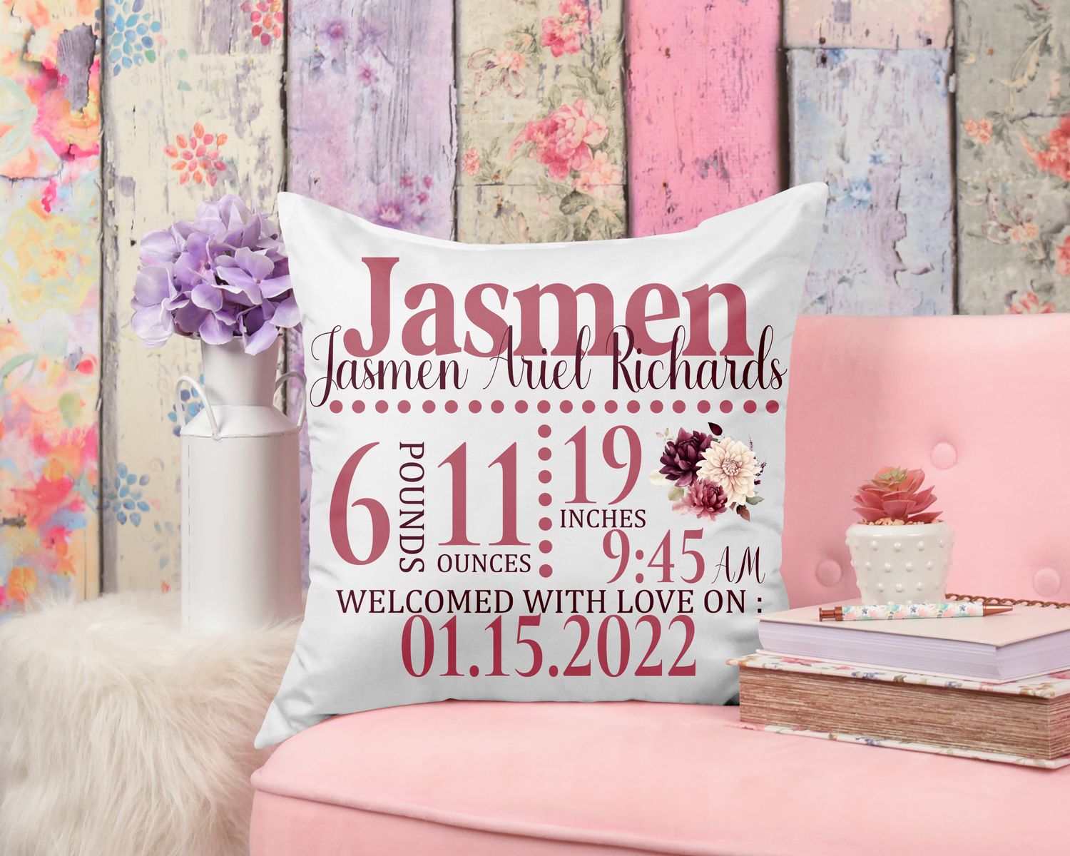 Birth Announcement Pillow (A110)