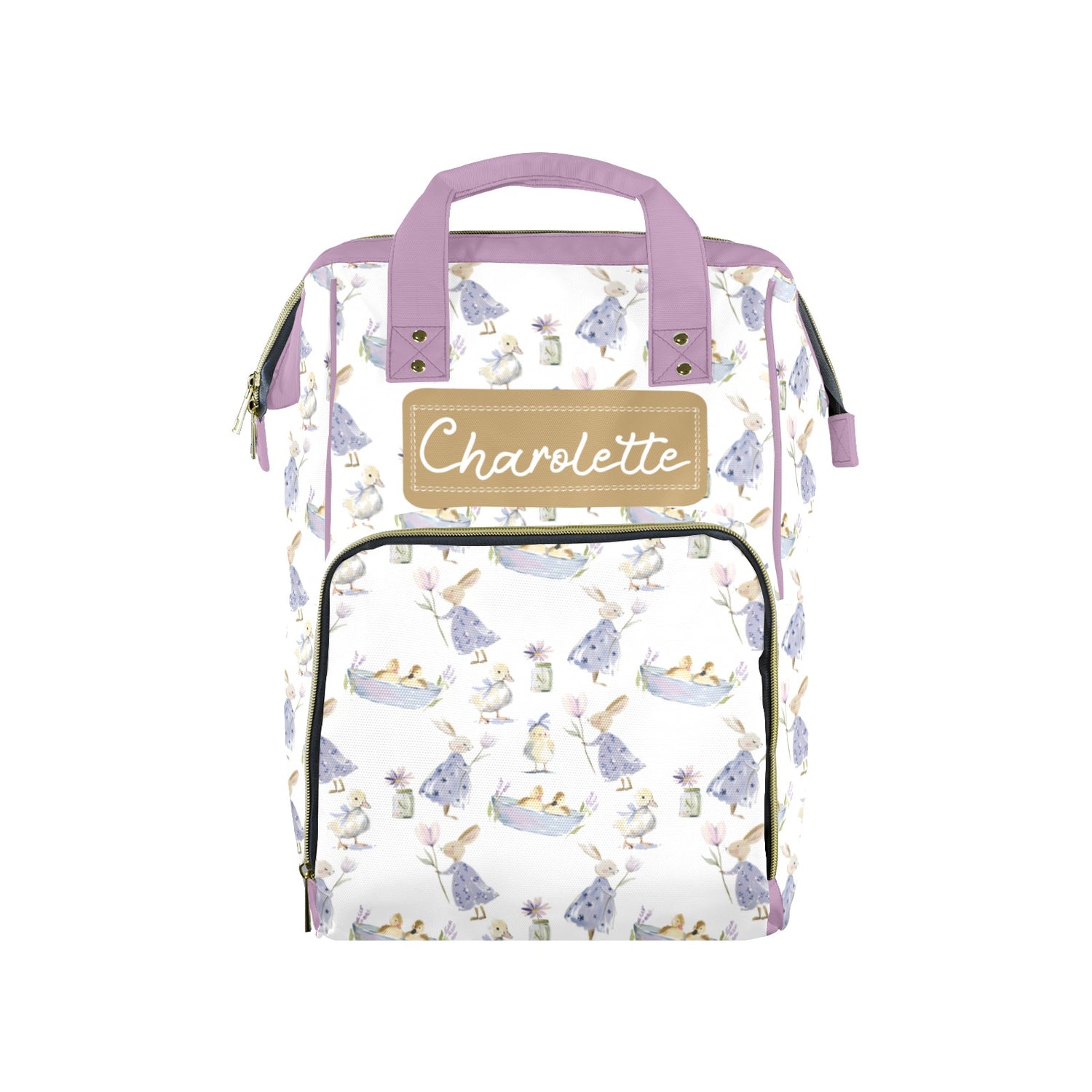 Storybook Bunny Diaper Bag (Purple)(A230)