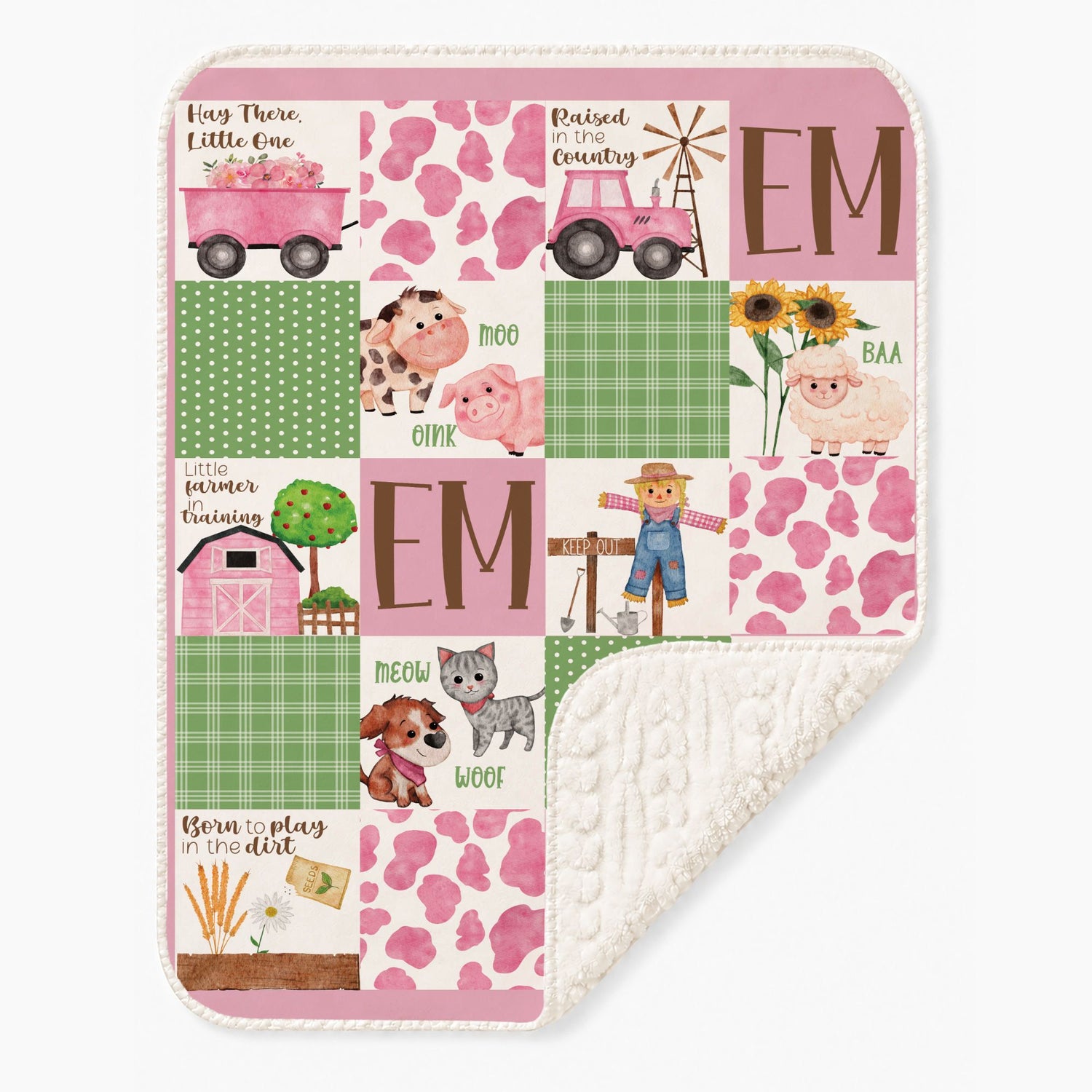 Little Farmhand Blanket (Pink)(B318)