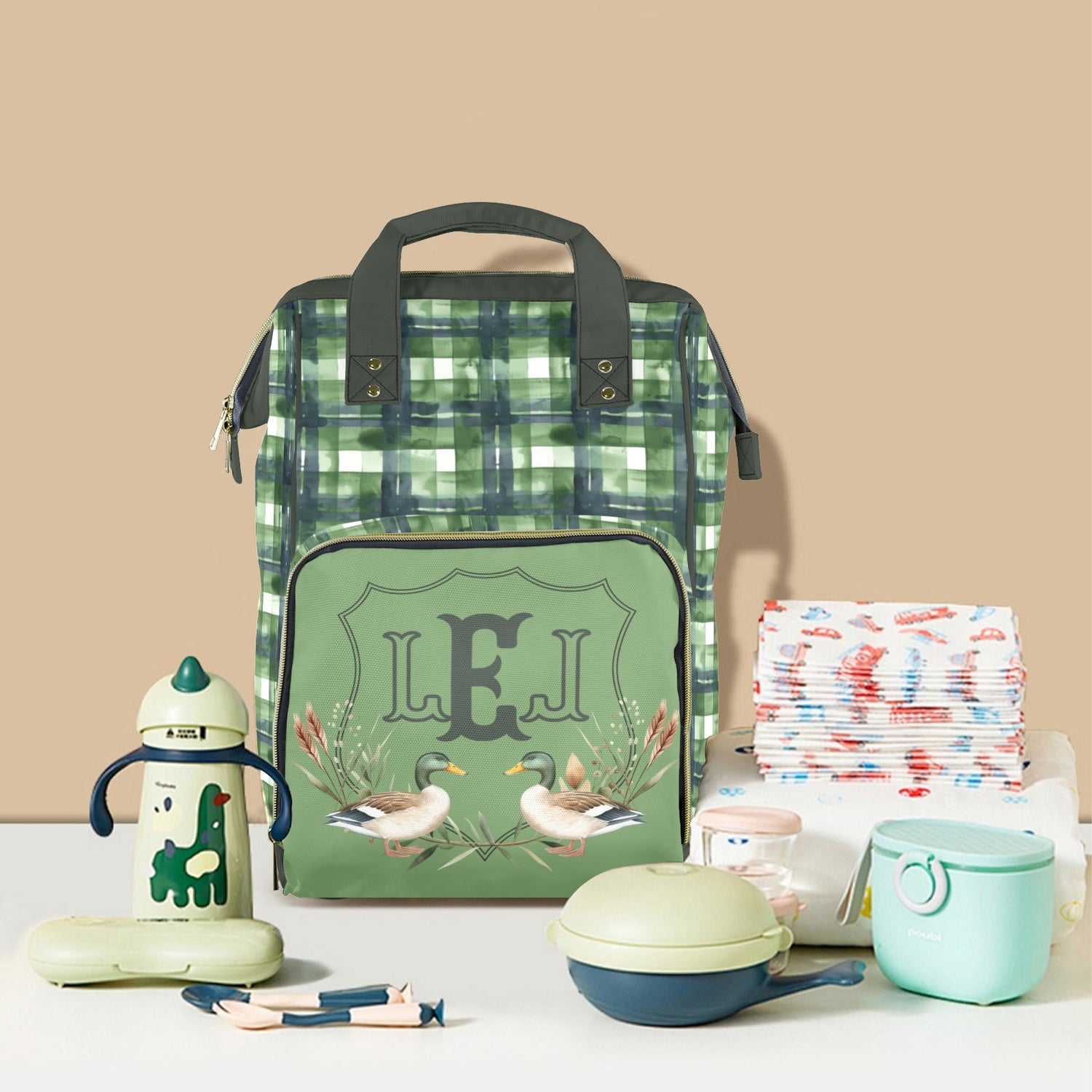 Greenhead Grove Monogram Diaper Bag (A241)
