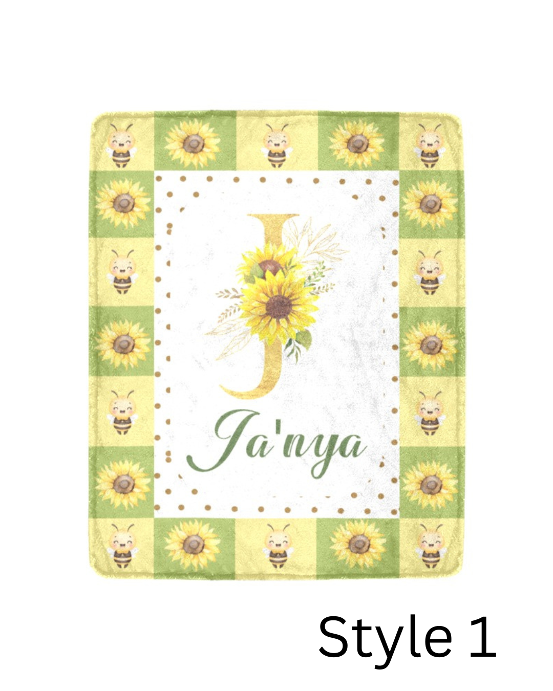Sunflower Monogram Blanket (B242)