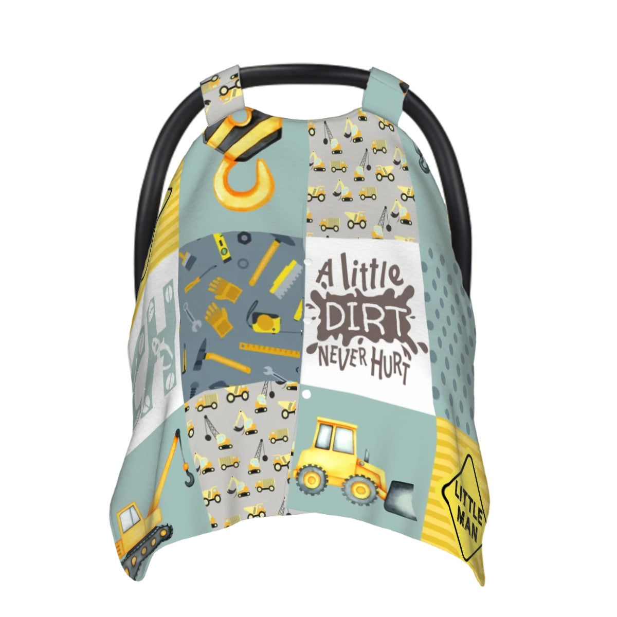 Little Man Construction Car Seat Cover (A251)