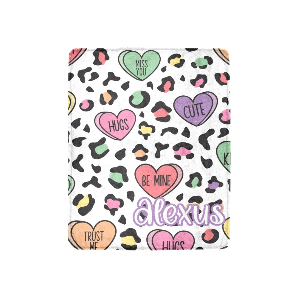 Candied Heart Leopard Blanket (B257)