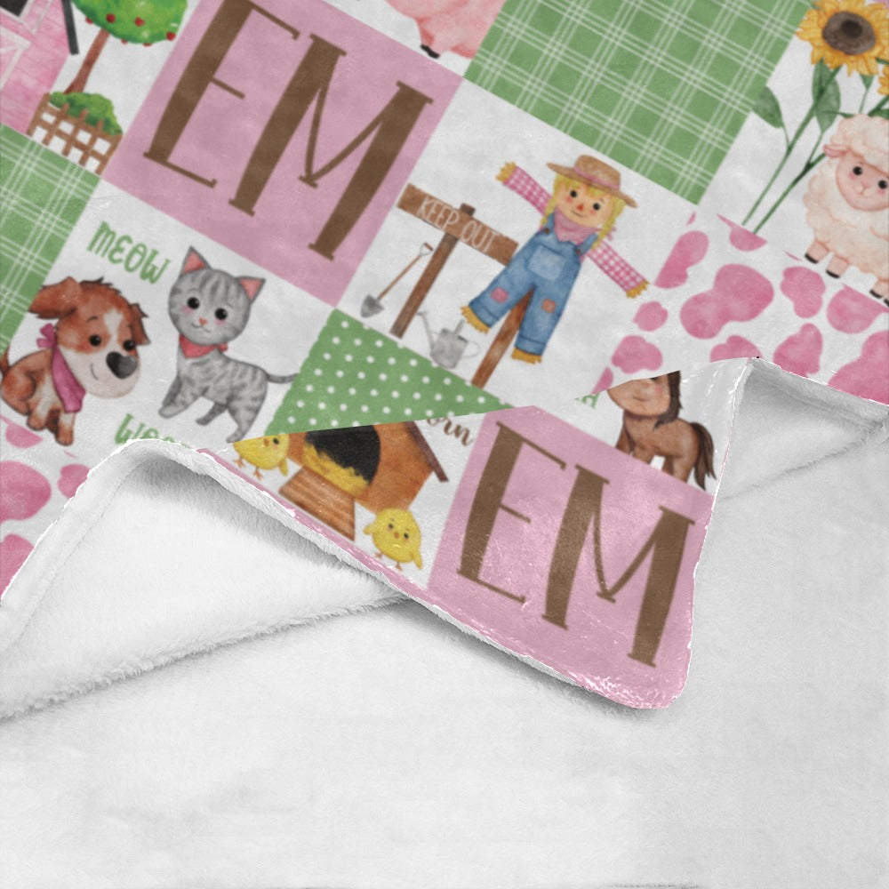 Little Farmhand Blanket (Pink)(B318)