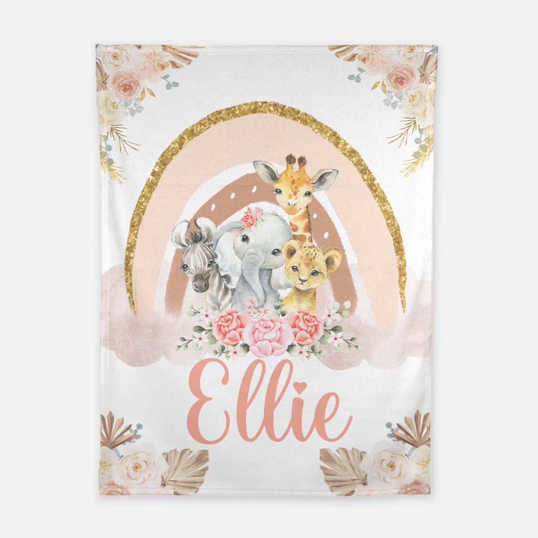 Floral Rainbow Safari Blanket (B010)