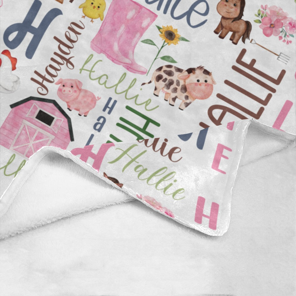 Down on the Farm Blanket (Pink)(B319)