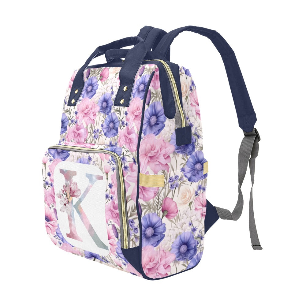 Purple Pastel Garden Diaper Bag (A199)