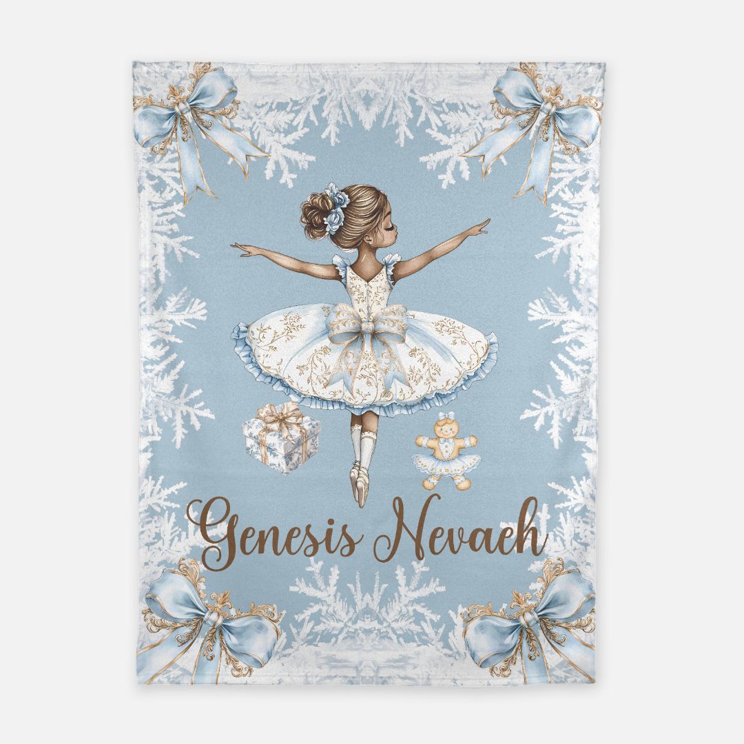 African American Snowflake Ballerina Blanket (B040)