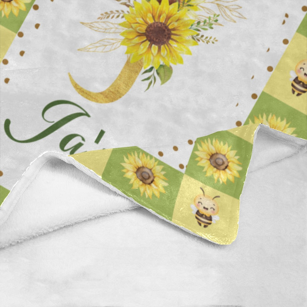 Sunflower Monogram Blanket (B242)