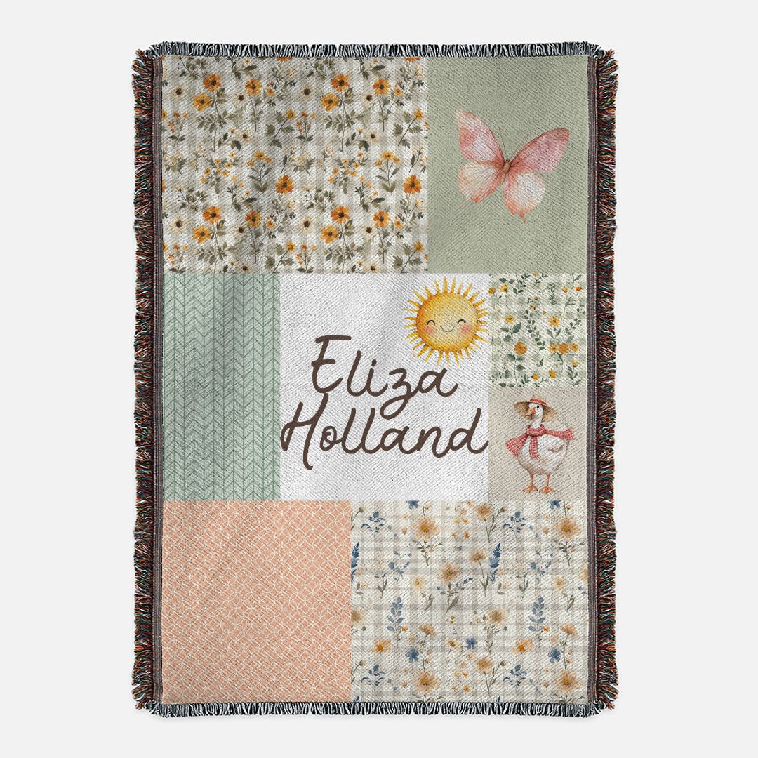 Cottagecore Garden Woven Blanket (B193)