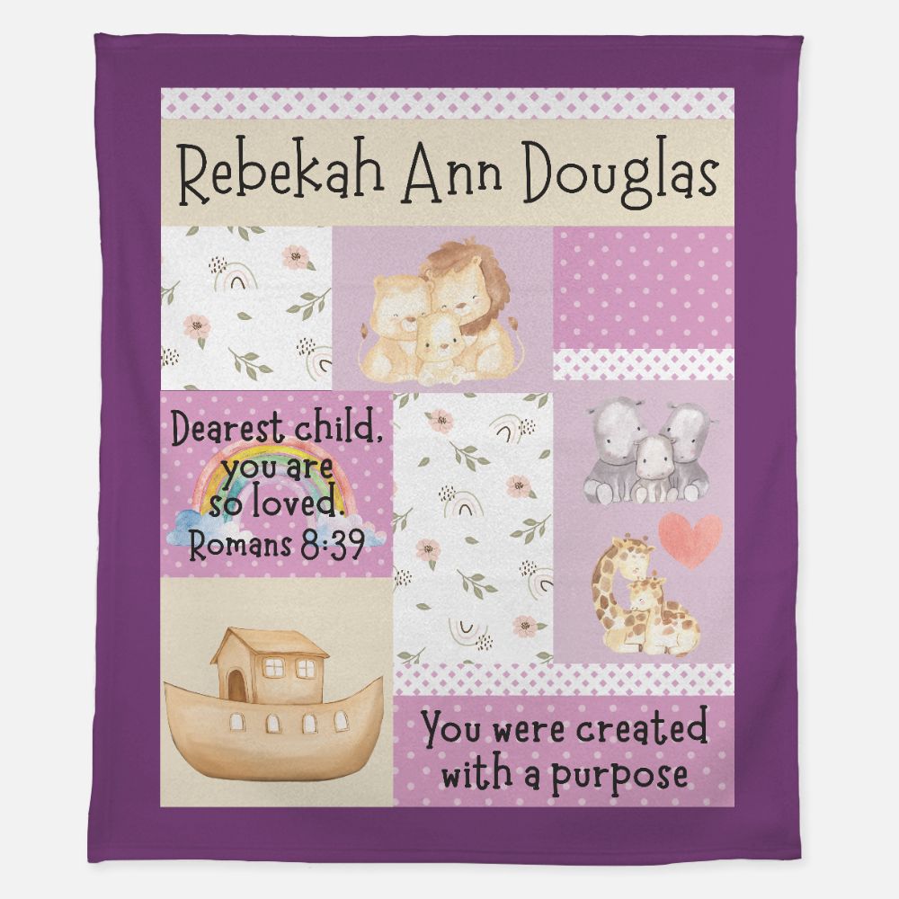Noah's Ark Blanket (B085) (Purple)